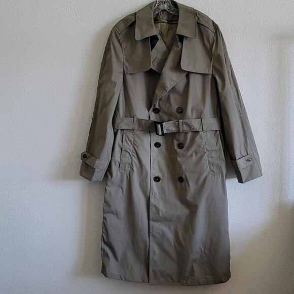 USMC Trench Coat DLA Military Issue Valor Collection Size 40L Tan